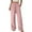 #302-Pink, variant on Women's 100% Cotton Solid Color Elastic Waist Ankle-Length Straight Leg Casual Pants with Pockets for Spring and Summer Comfortable Wear