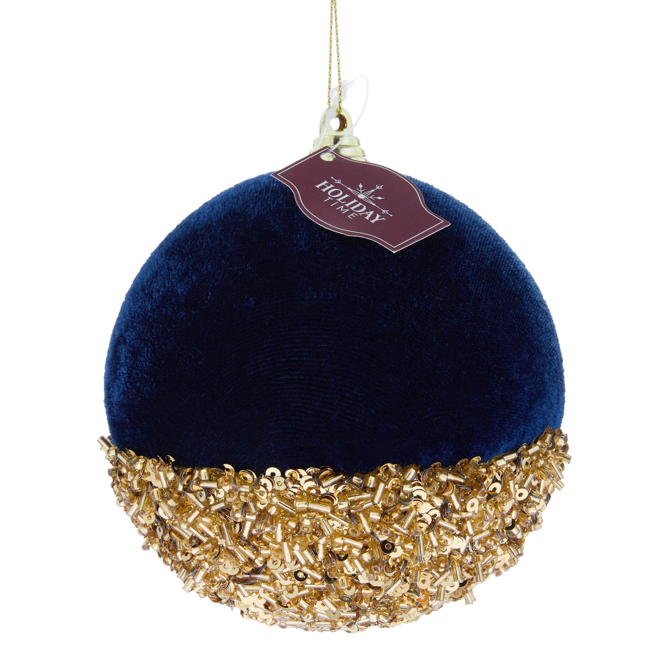 Blue and Gold Ball Christmas Ornament, 4.5", by Holiday Time