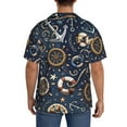 thumbnail image 3 of Lsque Nautical print Men's Cuban Collar Short Sleeve Shirt Summer Beachwear Casual Button Down Fashionable Vacation Leisure Shirt-4X-Large, 3 of 7