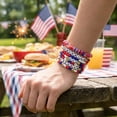 thumbnail image 5 of Tumao 4th of July Accessories USA Patriotic Bracelets for Women Mens USA Red Blue White Beads Stretch Bracelet Set Patriotic 4th of July Independence Day, 5 of 7
