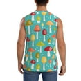 thumbnail image 4 of Bixox Men's Mushrooms Printed Shirt Sleeveless Fitness Tank Top-Large, 4 of 7