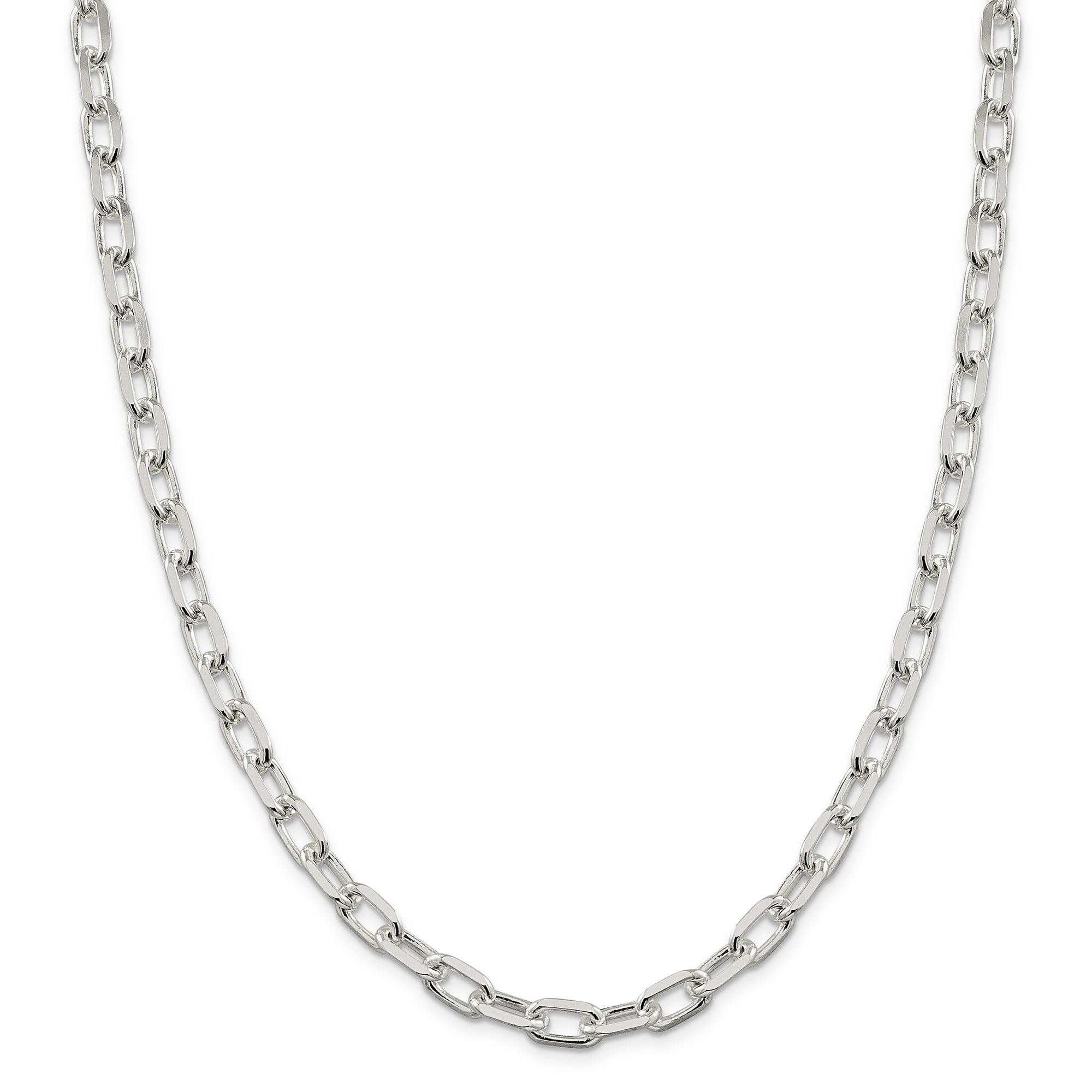 Primal Silver Sterling Silver 7.5mm Elongated Open Link Chain - Walmart.com