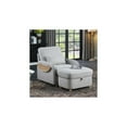 thumbnail image 4 of Huckleberry Light Gray Fabric Linen Chair w/Storage Ottoman & Folding Side Table, 4 of 6