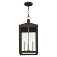 thumbnail image 6 of Livex Lighting Nyack 3 Light Outdoor Hanging Lantern in Bronze, 6 of 9