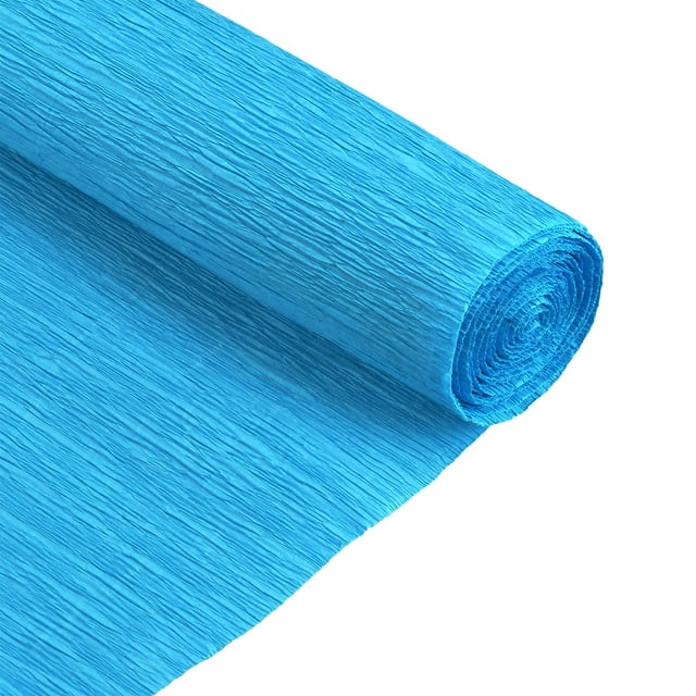 Unique Bargains Rouleaux de Papier Crêpe 7,5 Pi de Long 20 Pouces de Large, Bleu Lac, Lot de 2