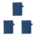 thumbnail image 2 of Pocket Journal, PU Leather Notebook, 3Pcs Mini Hardcover Journal Notepad, A7 Elastic Closure Lined Writing Notepad, Solid Color Memo Pad with Pen Loop, Daily Planner for Office Travel Use, Dark Blue, 2 of 4