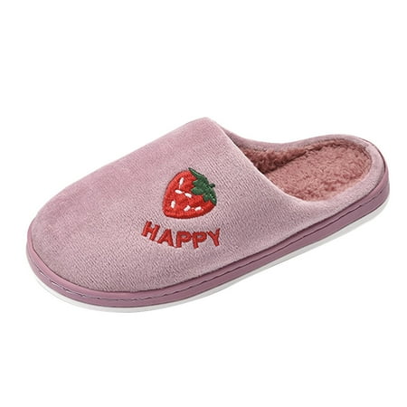 

〖Yilirongyumm〗 Purple 40-41 Slippers For Women Strawberry Couple Style Women s Shoes Cotton Warm Home Plush Slippers Women s Slipper