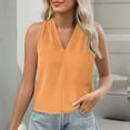 thumbnail image 6 of Ktyne Tank Top Women Business Professional Sleeveless Blouses for Under Blazer V-Neck Vest Shirt Summer Trendy Work Tops Orange XL, 6 of 7