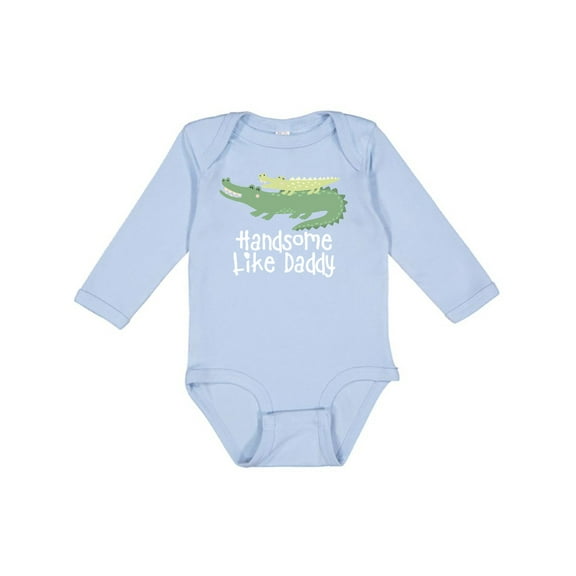 Inktastic Alligator Handsome Like Daddy Baby Boy Boys Long Sleeve Baby Bodysuit