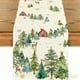 thumbnail image 1 of Camino de mesa navideño con árboles y copos de nieve. Decoración invernal para la cocina y el comedor, ideal para fiestas en interiores y exteriores. Medidas: 33 x 183 cm (13 x 72 pulgadas). Material:, 1 of 6