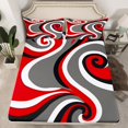 thumbnail image 2 of Homewish Wave Striped Lines Full Size Sheets,Bohemain Geometric Bed Sheets,Red Gray Black Sheet Sets For Teens,Super Cozy Room Decor,4-Piece, 2 of 7