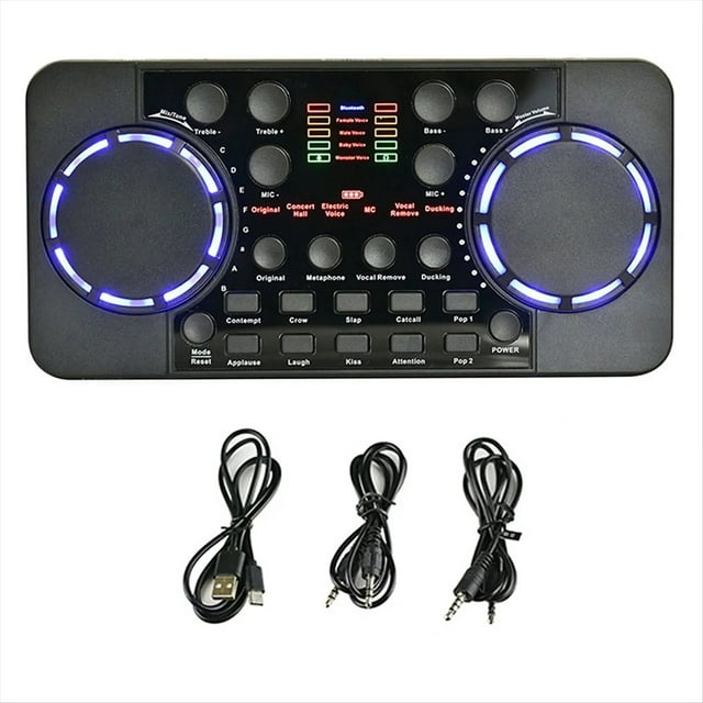 Tarjeta de Sonido V300 Pro Interfaz de Audio Compatible con Bluetooth Mezclador DJ Efecto Digital Consola de Reducción de Ruido Grabación USB