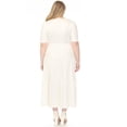 thumbnail image 3 of White Mark Women's Plus Size Square Neck Short Sleeve Tiered Maxi Dress, 3 of 6