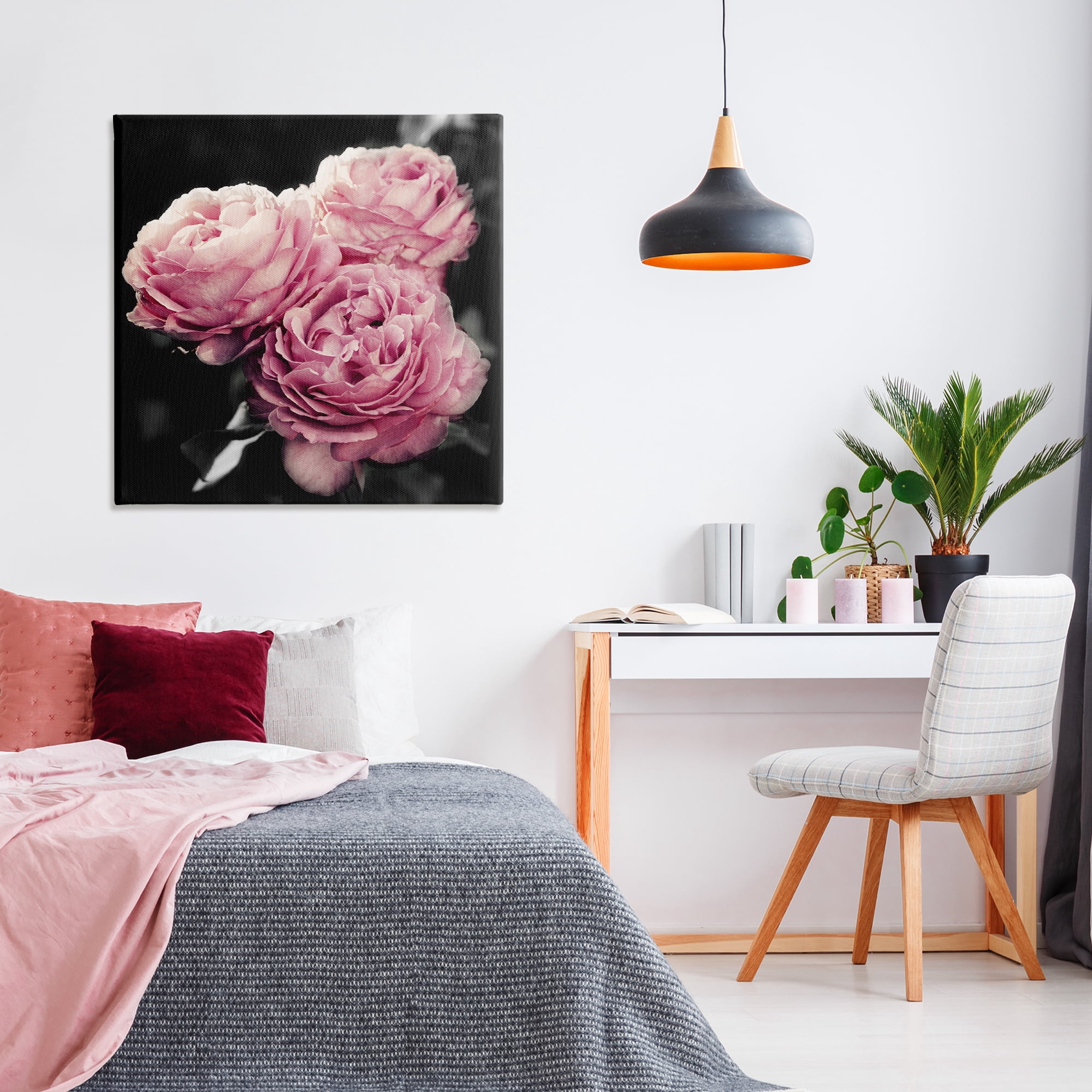 Stupell Industries Full Blooming Roses Plants & Flowers Photography Wrapped Canvas Art Print Wall Art, 36 x 36