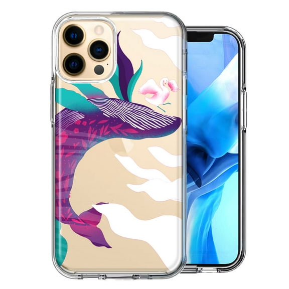 MUNDAZE For Apple iPhone 12 Pro Mystic Floral Whale Design Double Layer Phone Case Cover