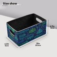 thumbnail image 3 of 2 Pack Foldable Felt Storage Cubes 10.1×6.3×4.7in Open Home Storage Bins for Organizing Shelf, Neon Plume Printed, 3 of 6