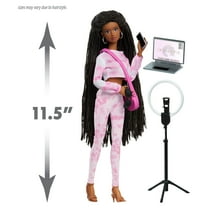 Naturalistas 11.5-inch Grace Fashion Doll and Accessories with 4B Textured Hair, Medium Brown Skin Tone, Deluxe Influencer Set
