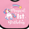 thumbnail image 4 of Inktastic Magical 1st Birthday Rainbow Unicorn with Star Boys or Girls Baby Bib, 4 of 4
