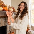 thumbnail image 6 of Yellow Satin Halloween Decorative Bow 9.84x7.08 Inch for Spooky Ambience, Gothic Wreath Bow for Holiday Parties, Family Gatherings and Indoor Outdoor Decor, 6 of 9