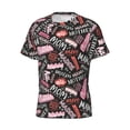 thumbnail image 3 of Yiaed Various Languages Mother Print Mens Short Sleeve Tight Fit T-Shirt, Crewneck Casual Tee-Small, 3 of 5