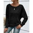 thumbnail image 6 of Cogild Ribbed Knit Pullover Striped Sweaters for Womens Lightweight Shirts for Ladies Long Sleeves Crewneck Design Cozy Oversized Tops, 6 of 7