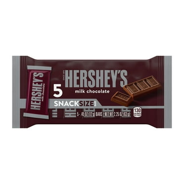 HERSHEY'S, Milk Chocolate Snack Size Candy, Individually Wrapped, 2.25 oz, Pack (5 Ct)