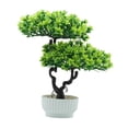 thumbnail image 3 of Árbol bonsái artificial para interiores, planta artificial, adorno decorativo en maceta Verde, 3 of 9