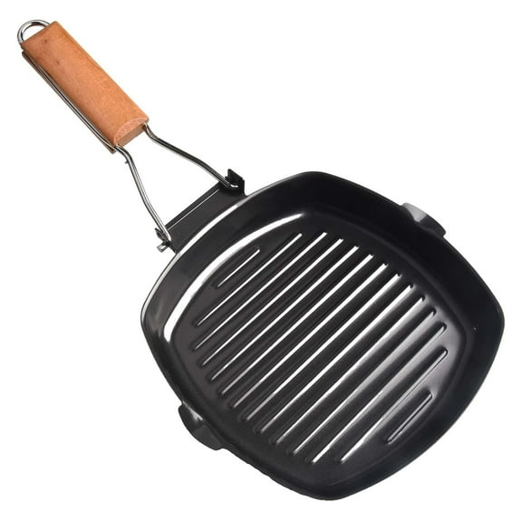 yaaqii Non-stick Grill Pan with Folding Handle For All Heat Sources 20cm/7.87 inches