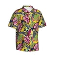 thumbnail image 2 of Uemuo Colrful Tropical Leaves Printed Regular Fit Short Sleeve Casual Hawaiian Shirt for Men,Aloha shirt,Tropical shirt,Floral print shirt,Vacation Beach shirt-3X-Large, 2 of 9