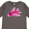 thumbnail image 4 of Inktastic Girls Pink Airplane Pilot Girls Long Sleeve Toddler T-Shirt, 4 of 5