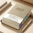 thumbnail image 4 of 2027 Weekly and Monthly Planner, Hardcover Leather Calendar for Office Planning,Khaki, 4 of 6