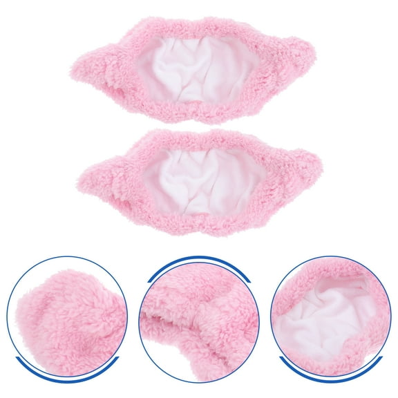 Elastic Skating Cover Skate Cover Plush Ice Skating Hockey Skates Cover (Pink L)