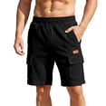 thumbnail image 2 of Guluxicc Mens Workout Shorts Elastic Waist Beach Shorts Regular Fit Solid Color Summer Outdoor Casual Shorts with Pockets, 2 of 7
