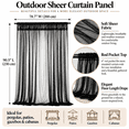 thumbnail image 3 of Extra Wide Outdoor Curtains, Waterproof Mesh Screen for Privacy, Bug Netting for Patio Porch Balcony Pergola Terrace, 78.74" x 95.28", Topliu, 3 of 8