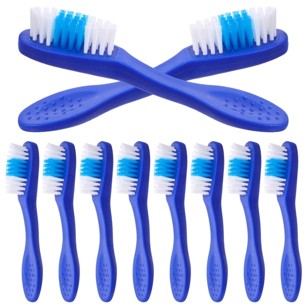ColoMX Mini cepillo de dientes de mano, cepillo de dientes con mango grande y mango corto, cepillo de dientes de seguridad para prisión, 10 Uds.