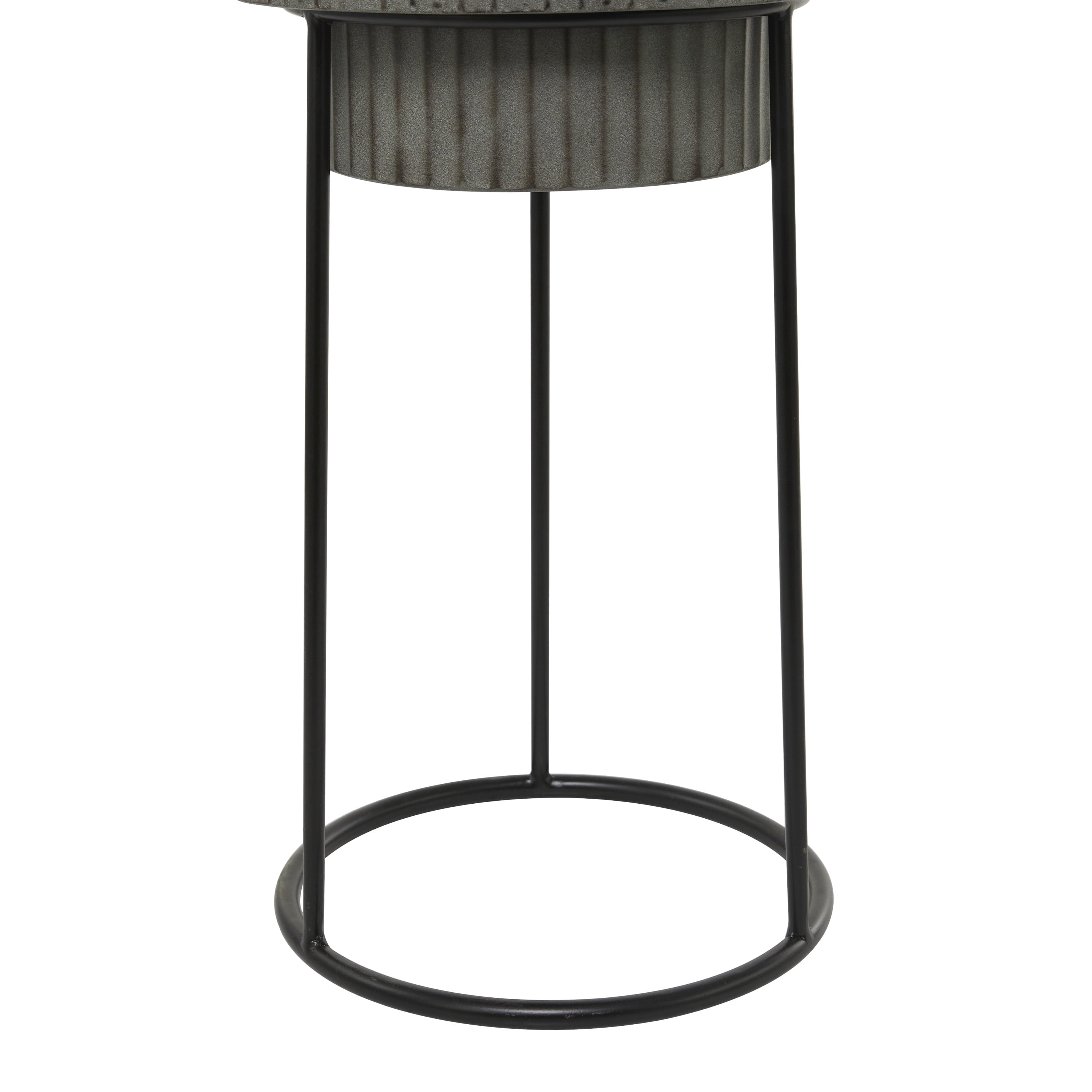 DecMode 27", 23"H Dark Gray Metal Planter with Removable Stand (2 Count)