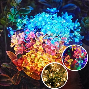 Iumwxz Led Lights Solar Flower String Lights Outdoor 20 Led Light Christmas Decorations for Garden Fence Patio Yard Christmas Tree Home Wedding Patio Party Decoration Solar Lights Outdoor Clear