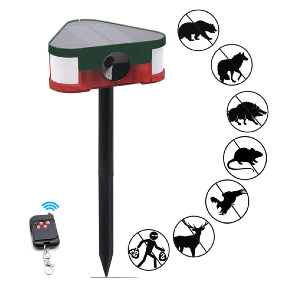 360° Solar Animal Repeller, 3 Channel 129DB Alarm Hi & Lo Frequency