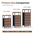 thumbnail image 3 of CONCETTA 5 Fabric Drawers Nightstand with Charging Station, USB/Type-C Ports, Adjustable Feet, Bedroom, Rust Brown, 3 of 8