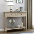 thumbnail image 2 of Daisy Series Console Table Traditional Design with Two Drawers and Bottom Shelf Acacia Mangium (Retro Grey), 2 of 9