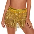 thumbnail image 2 of Zando Sequin Fringe Skirts for Women Tassel Wrap Belly Dance Skirt Sparkly Hip Scarf Glitter Rave Outfits Costume Festival Gold, 2 of 6