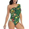 thumbnail image 3 of Easygdp Vegan Women's One Shoulder Ruffle Monokini Bathing Suits with Removable Chest Pad, Quick Drying - Large, 3 of 8