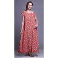thumbnail image 3 of Bimba Robe Longue Maxi Imprimée pour Femmes en Rayonne, Vêtement de Nuit à Manches Courtes, 3 of 4