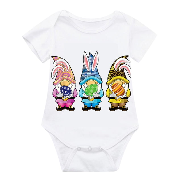 Body De Bebé Canastilla Onesies Para Niños Pequeños Recién Nacidos Niñas Niños Mameluco De Conejito De Pascua Ropa Casual Blanco Odeerbi LM103-966
