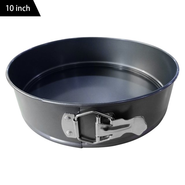 Molde para pasteles antiadherente de 10 pulgadas Molde para pasteles de gasa de acero al carbono de liberación rápida Molde para hornear redondo inferior extraíble Inevent HA1653-06