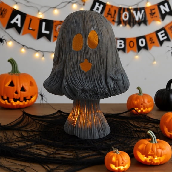 Eolstice Halloween Mush-room Lamp Figurine With Dark Theme, Glowing Fungi Decor For Nighttime, Home Party Decoration Tabletop Display Indoor Ambiance