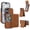 Brown, variant on for iPhone 17 2 In 1 Detachable Magnetic Case, PU Leather TPU Cover with Removable Card Slots Kickstand Slim Shockproof Protective Rugged Case Cover, Rosegold