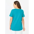 thumbnail image 2 of Woman Within Plus Size Short-Sleeve V-Neck Shirred Tee, 2 of 5