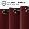 thumbnail image 4 of Deconovo Total Blackout Curtains for Living Room, Thermal Insulated, 2 Panels, 52"x63", Wine Red, 4 of 9