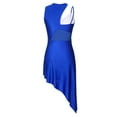 thumbnail image 4 of Jizyo Women's Lyrical Dance Costume Asymmetrical Skirted Leotard Modern Contemporary Dance Dress Royal Blue L, 4 of 7